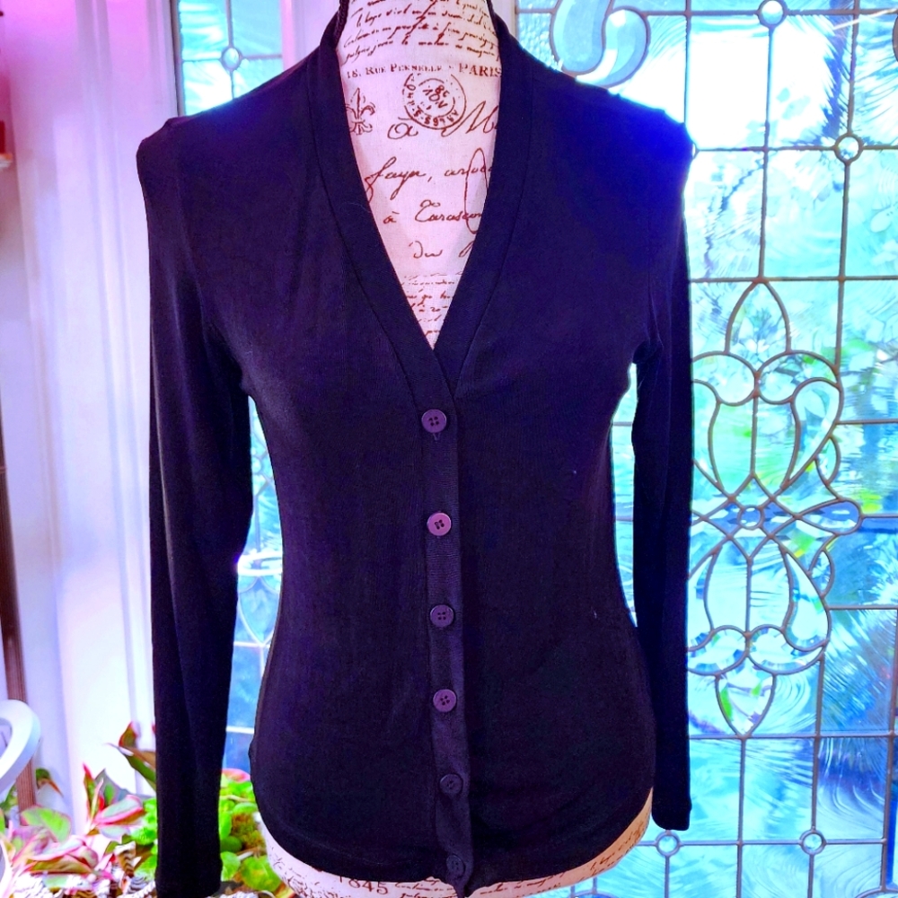 BCBG Paris Wrinkle-free Black Cardigan S